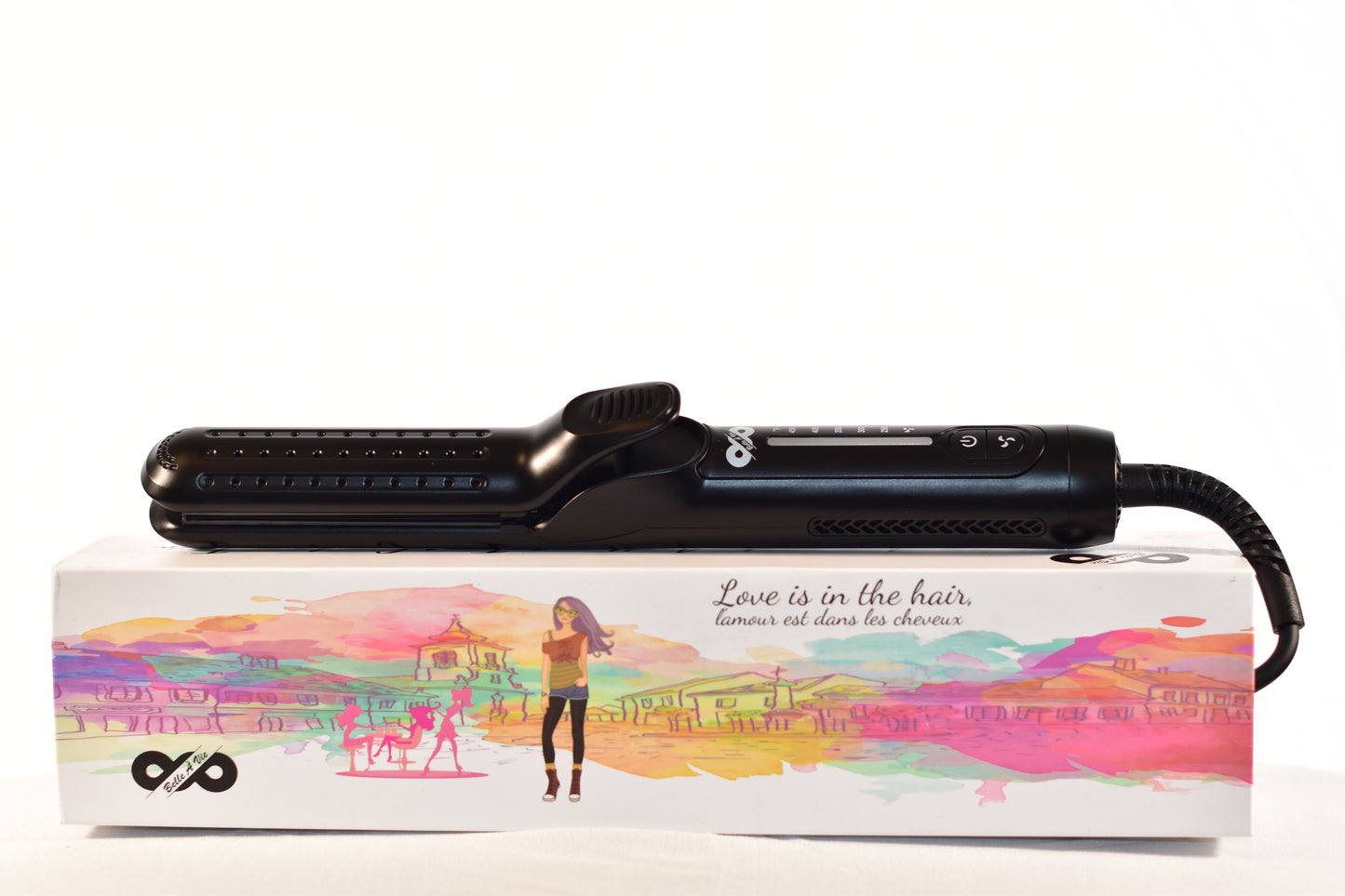 Professional Airflow 2 in 1 Curling Iron (Black)