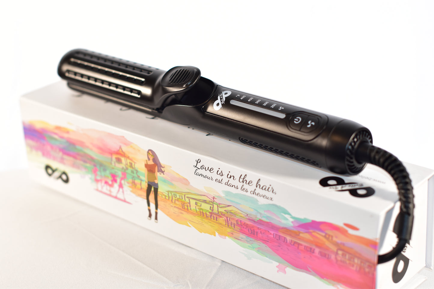 Professional Airflow 2 in 1 Curling Iron (Black)